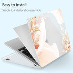 for New MacBook Air 13 inch Case 2026 M5 2025 M4 2024 M3 Chip– Aesthetic Lightweight Floral Design Clear Hard Shell 6-in-1 Bundle with TPU Keyboard Cover & 2X OTG Adapters, Abstract Flowers - Image 7