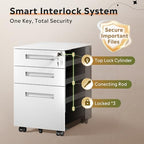 DEVAISE 3 Drawer File Cabinet with Lock, Fully Assembled Except Casters - Image 5