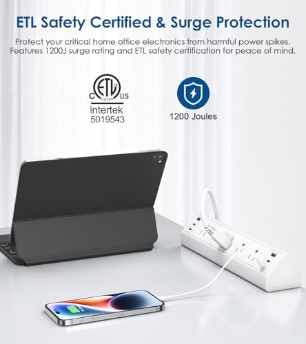 Jgstkcity Desk Clamp Power Strip USB C,Table Surge Protector (Pack of 15) - Image 3