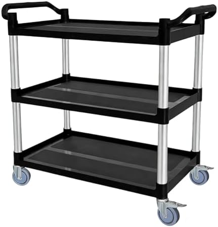 Utility Cart with Tangle-Free Wheels, 3 Tier Rolling Cart, Restaurant Cart by Befeshine