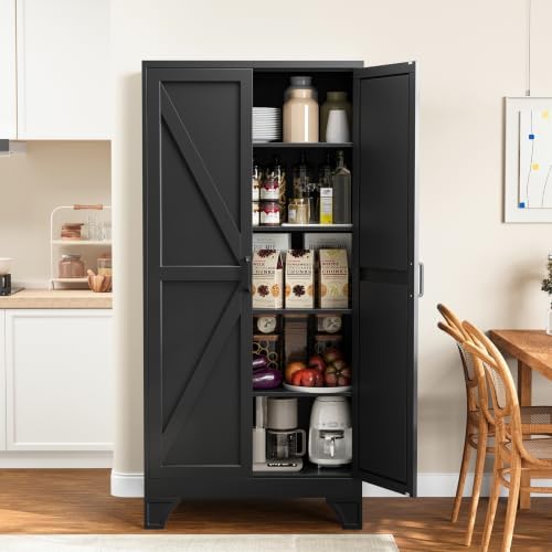 Yizosh 71" H Tall Metal Kitchen Pantry Storage Cabinets Cupboard by Yizosh