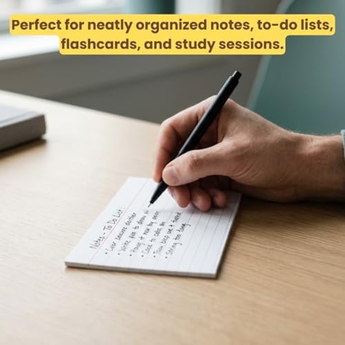 School Supply Boxes | 3x5 White Index Cards (100 ct.) | 100 Pack | Lined in Front, Blank in Back - Image 7