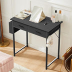 Sweetcrispy 32 Inch Small Computer Desk, Fabric Drawers, Side Bag - Image 2