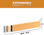 4-Pack Bamboo Drawer Dividers - 2.6 Inches High, Adjustable 12 to 17 Inches Expandable Drawer Organizer Dresser Separator for Clothes, Utensils, Bedroom, Bathroom, Kitchen, Office Storage Organization - Image 2