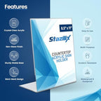 Clear Plexiglass Sign Holder 8.5 x 11, 32 Pack, For Display Paper - Image 4