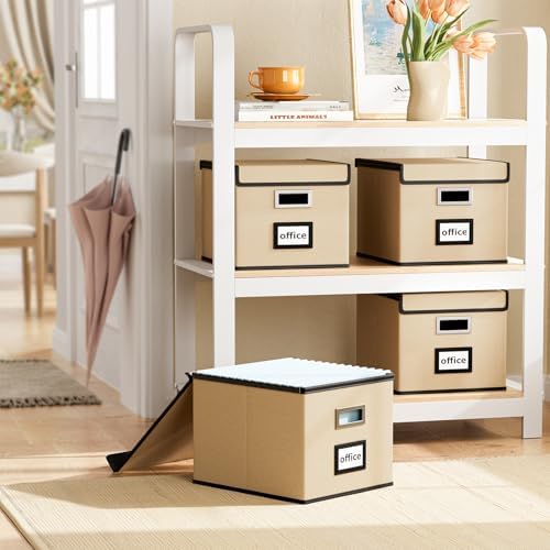 File Organizer Box with Lids, Collapsible File Folder Organizer - Image 2