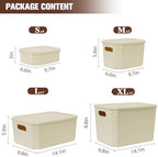 ANMINY Plastic Storage Bins Baskets with Lids, 8-Pack, 1XL+1L+2M+4S - Image 6