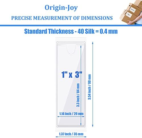 Origin-Joy 35 PCS Self Adhesive Index Card Pockets with Top Open, Clear Plastic Label Holder for Cards of Note, Library and Business, Adhesive Label Pockets & Card Holder (1 x 3 inch) - Image 2
