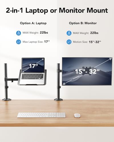 HUANUO Laptop Desk Mount - 17' to 32' Monitor Arm - Image 2