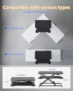 YIHAYO 32" Electric Standing Desk Converter, Adjustable Desk Riser, Black - Image 6