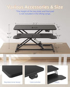 YIHAYO 32" Electric Standing Desk Converter, Adjustable Desk Riser, Black - Image 2