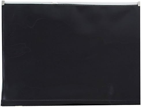 JAM PAPER Plastic Envelopes with Zip Closure - Letter Booklet - 9 3/4 x 13 - Black - 12/Pack by JAMPaper