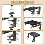 Desk Extender 15 in Clamp on Desk Shelf for Metal Organizer - Image 7