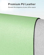 Aothia Faux Leather Desk Mat - Large Mouse Pad, Non-Slip PU Leather Blotter, Waterproof Writing Surface for Office and Home (Foam Green, 63" x 17") - Image 2