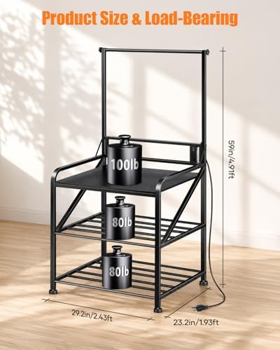 AHOWPD 3D Printer Stand with Filament Storage, Sturdy Heavy Duty Workbench - Image 4