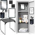 Demonwer 9 Pcs Locker Accessories Kit Black Locker Organizer Magnetic Whiteboard Mirror Pen Holder Pen for Storage Organizing Shelf Back to School Party Supply by Demonwer