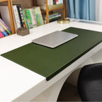 Leather Desk Mat with Stitched Edges & Edge Protection, Non-Slip Large Office Desk Mouse Pad for Work Game Typing, Waterproof Writing Table Extended Protector (Dark Green,35.4"x19.7") by Unknown