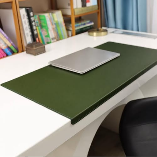 Leather Desk Mat with Stitched Edges & Edge Protection, Non-Slip Large Office Desk Mouse Pad for Work Game Typing, Waterproof Writing Table Extended Protector (Dark Green,39.4"x23.6") by Unknown