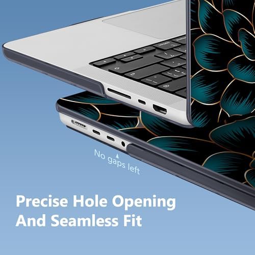 Mektron for 2026 MacBook Pro 14-inch M5 Case A3427 A3426 Fits 2025-2021 A3434 M4 A3112 A3401 A3185 M3 A2918 A2992 M2 A2779 M1 A2442 Pro/Max, Printed Plastic Hard Shell Laptop Cover, A-Dahlia - Image 5