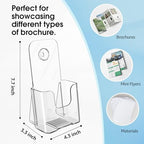 MaxGear Acrylic Trifold Brochure Holder, 4 Inch Wide flyer Holder, 12 Pack - Image 2