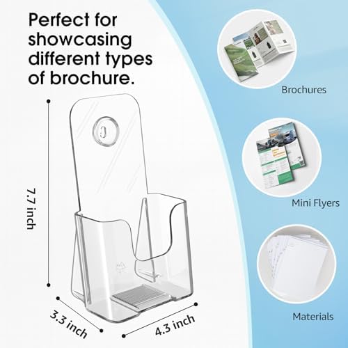 MaxGear Acrylic Trifold Brochure Holder, 4 Inch Wide flyer Holder, 12 Pack - Image 2