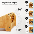 HUANUO Bamboo Under Desk Footrest with 4 Heights and Massage Texture - Image 3