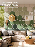 Fluxynara 12-Pack Hexagon Felt Bulletin Board Tiles, Sagewood - Image 4