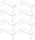 Aminigram 8 Pack Risers Shelf, Clear Display Stands 12.4L x 4W x 4.6H in by Aminigram