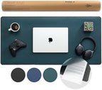Nordik Felt and Leather Desk Mat - Dual Layer Deep Green 35 x 17 in by NordikByDesign