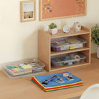 Tinlade 6 Pcs Classroom Paper Storage Bins with Lids, 13x10, Clear - Image 6