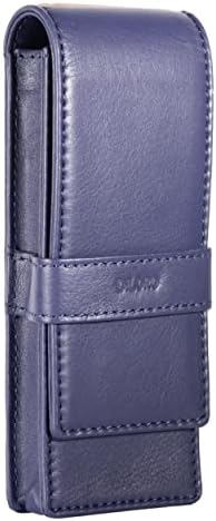 DiLoro Leather Triple Pen Case Pencil Pouch Holder for Three Fountain Ballpoint Rollerball Pens and Pencils - Image 2