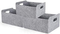 Welaxy Storage Baskets Collapsible Felt Storage bin Foldable Shelf Drawers Organizers Bins organizie Box with Handles for Kids Toys pet Toy Books Clothes Makeup Junk organise (Gray x 3) by Welaxy