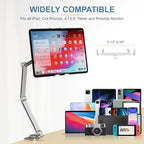 Houele Tablet Stand Holder for Desk iPad Stand Desk Mount, Silver - Image 2