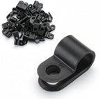 BAOMAIN 1/4-Inch R-Type Cable Clamps, 1000-Pack Black Nylon Wire Management Clips, UC-1 Screw-On Cord Fasteners for Home, Office, and Industrial Use by Baomain