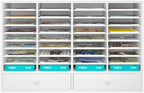Mail Sorter Wood Literature Organizer, Student Mailbox for Classroom, Desktop Bill Paper Holder for Office Home School, 38 Compartments, White - Image 2