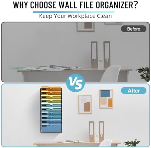 SUPEASY 10-Tier Hanging Wall File Organizer with Hooks, 2 Pack - Image 6