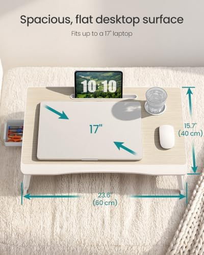 SONGMICS Foldable Lap Desk, Portable Bed Desk Table Tray w/Cup Holder Tray - Image 4