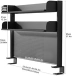 31.4in Clamp on Desk Shelf with Pegboard, White Desktop Bookshelf Organizer - Image 2