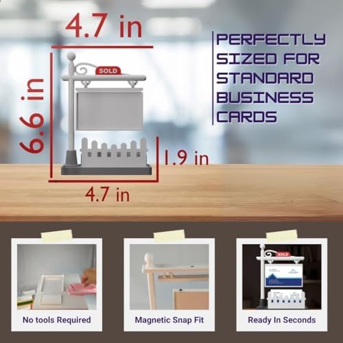 Custom Real Estate Business Card Holder | Realtor Card Holder – SOLD Sign for Real Estate Broker & Agents | Realtor Marketing | Realtor Gift (Design 1) - Image 6