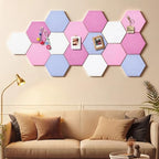 12x10 in 16 Pcs Hexagon Cork Board Tiles, Felt Pin Boards, Pink - Image 5