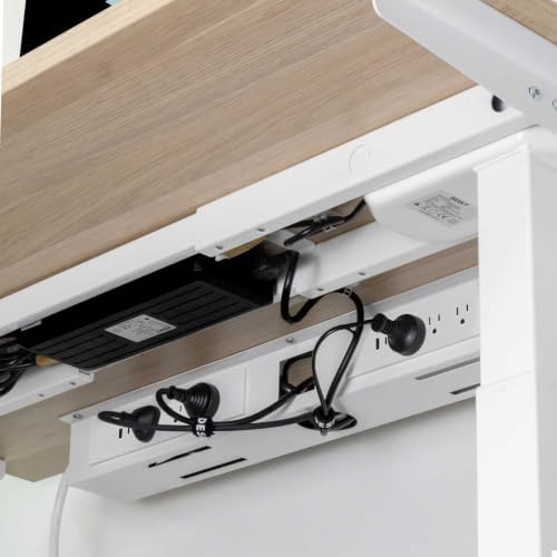 Desky Mini Cable & Power Tray White 3 Plug - Image 5