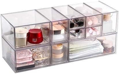 WUHUME10-Piece Set Of Acrylic Stackable Desktop Storage Boxes In 4 Sizes - Image 4