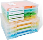 8 Packs Paper Storage Boxes, Plastic Multi-Purpose Thick Scrapbook Storage Box for Office,Craft or Art Supplies, 8.5 x 11 Plastic Portable Project Case for US letter Size and A4 paper by Mickiewicz