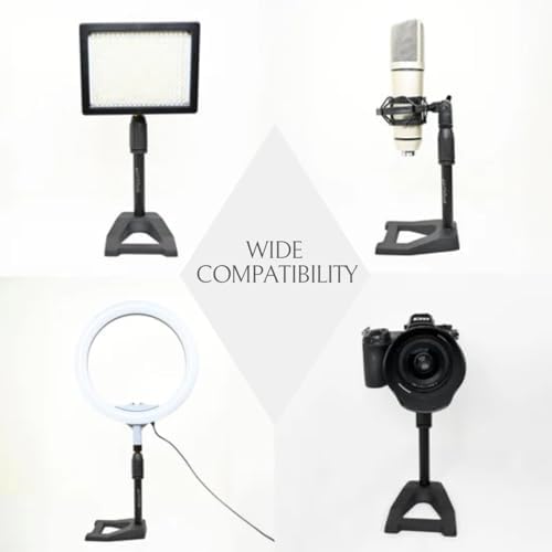 2 Pcs Mic Stand with Mic Clip Desktop, Adjustable Table Microphone Stand, 5/8” to 3/8” Metal Adapter, Heavy Weighted Base, for Blue Yeti Snowball Spark Fifine K669 AT2020 Shure SM58 SM57 - Image 4
