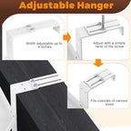 11in Office Cubicle Corner Shelf with Hooks Cubical Shelf Hanging White - Image 6
