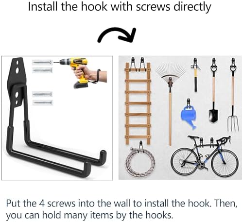 Heavy Duty Magnetic Hooks - Anti-Slide Garage Hanger, Magnetic Mounting for Garden Tools, Hose, Power Drill, Steel Pegboard, Workshop (8 Pack) - Image 5