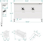EUREKA ERGONOMIC Desk Pegboard Dual Monitor Stand 59x34 White - Image 3