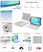 Keyboard Case for Samsung Galaxy Tab S10 FE+ Plus 13.1'' 2025, Galaxy Tablet S10FE+ Case Keyboard with Trackpad, Backlit Touch Keypad with S Pen Holder for Samsung Tab S10FE Plus, Light Grey - Image 7