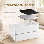 Menkxi 16'' Under Desk Drawer Slide-out Steel Under Counter Drawers Storage Organizer Large Hidden Pull-out Tray for Table Desks Home Office Workstation(White,2 Layer) - Image 4