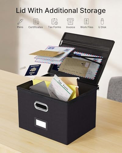 Oterri File Box Large 1-Pack Hanging Organizer for Letter/Legal-Size Folder - Image 2